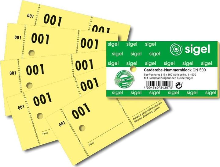 Actual product image Sigel Wardrobe number blok, 5-pack (500x)