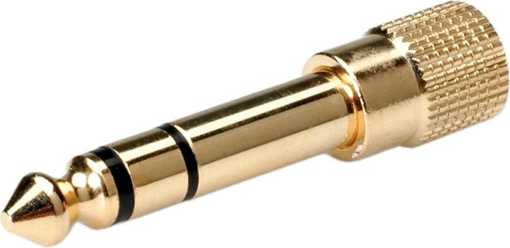 Image du produit Roline Adaptateur stéréo GOLD 6,35 mm mâle - 3,5 mm femelle (Adaptateur jack)