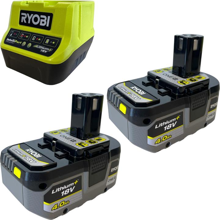 Produktbild Ryobi RY18CS20A-0 18 V ONE+ Akku Kettensäge 20 cm Compact + 2x Akku 4,0 Ah + Ladegerät (Akku Kettensäge)