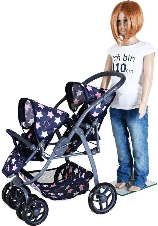 Image du produit Knorrtoys Zwillingspuppenwagen Milo - "star blue pink"