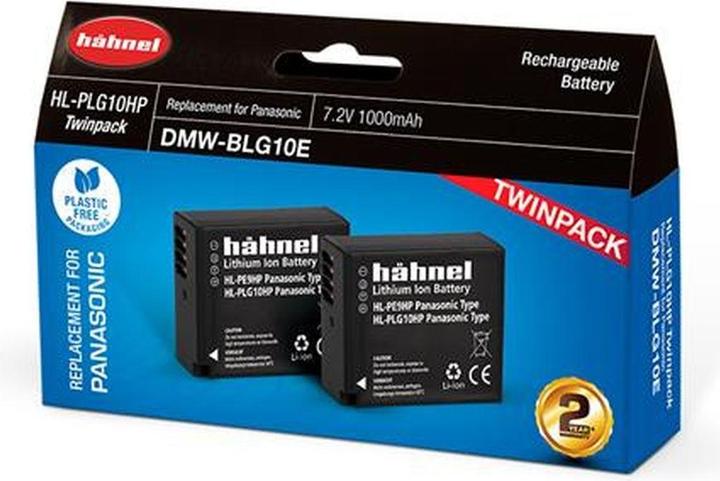 Actual product image Hähnel HL-PLG10, 2 camera battery replaces original battery DMW-BLG10E 7.2 V 1000 mAh (Camera battery)