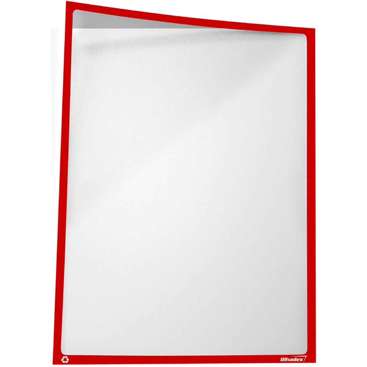 Ultradex, Informationsschild, Infotasche Recycling magnetisch A4 312x225mm rot