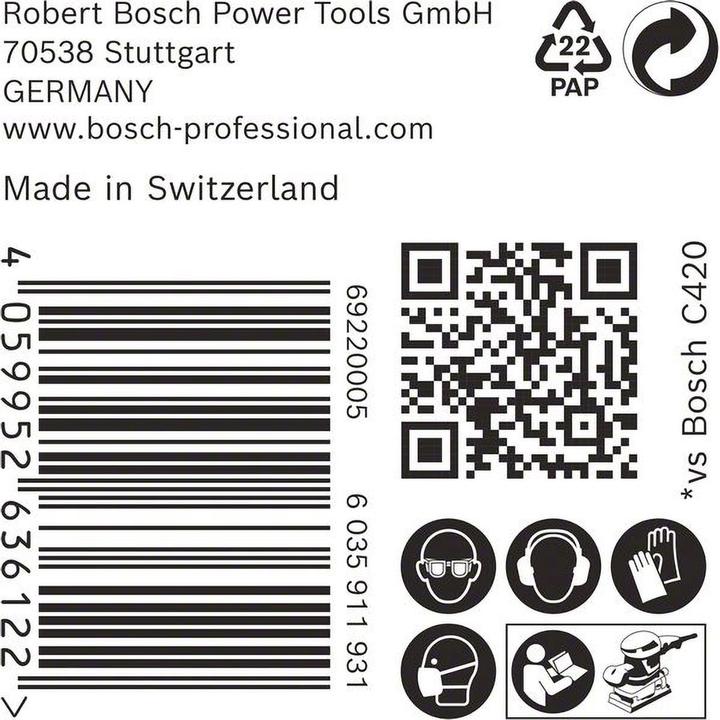 Actual product image Bosch Professional Zubehör Accessories 2608901662 Sanding paper for orbital sander grit 80 (L (80)
