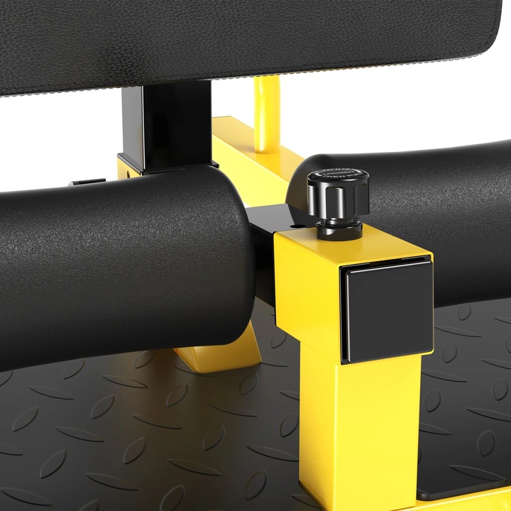 Immagine prodotto Homcom Sissy Squat 3 in 1 trainer gambe-addome-natiche regolabile fino a 120 kg acciaio giallo+nero