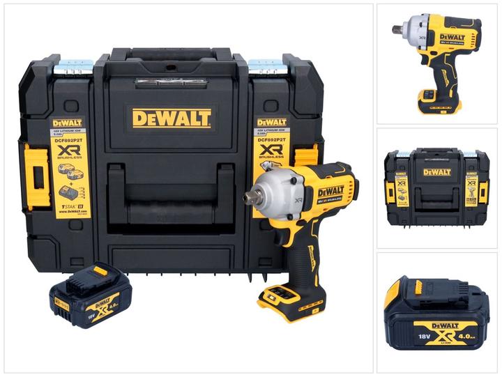 Produktbild DeWalt DCF 892 NT Akku Schlagschrauber 18 V 813 Nm 1/2" Brushless + 1x Akku 4,0 Ah + TSTAK - ohne
