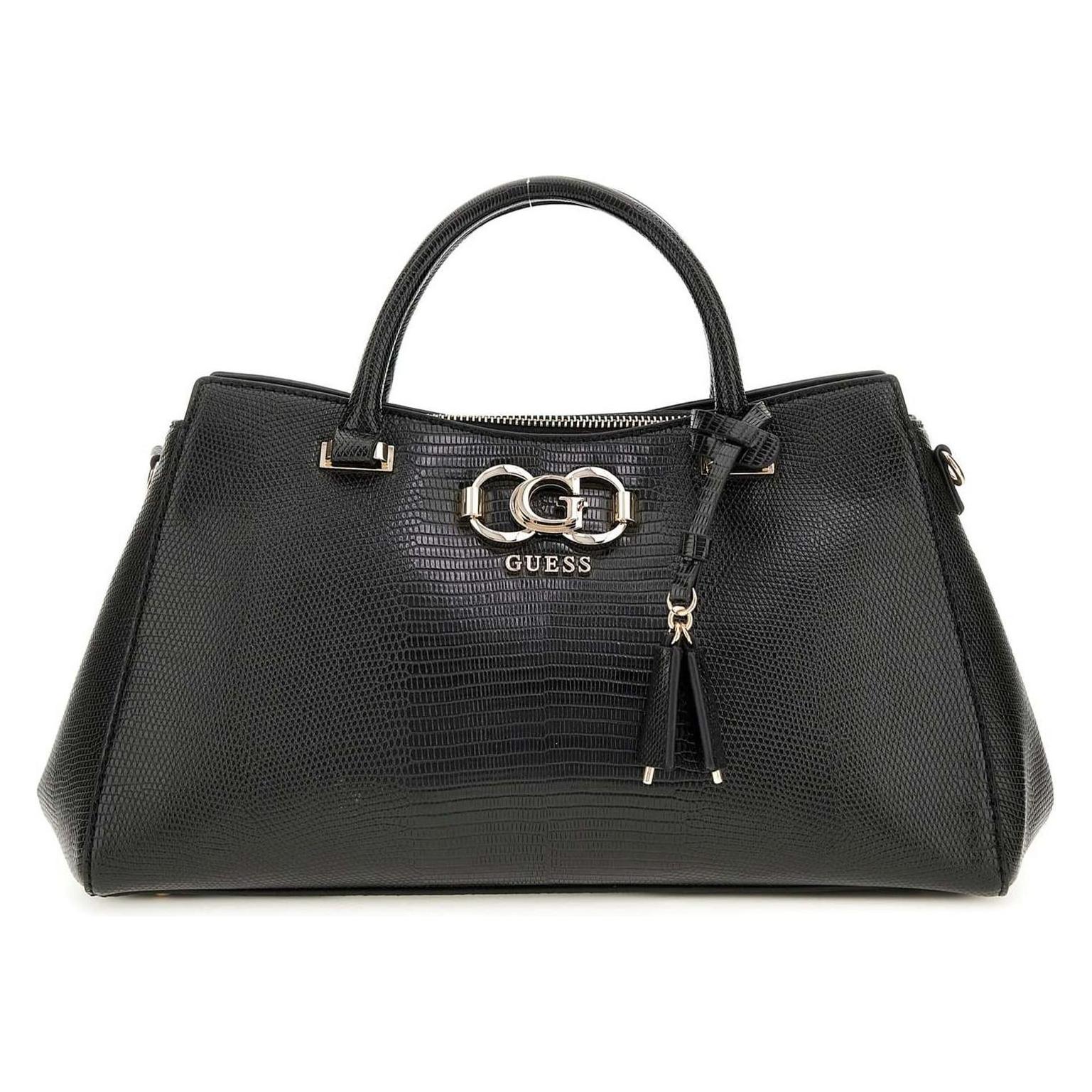 Guess, Damen, Handtasche, Salinge Luxury Satchel, Schwarz
