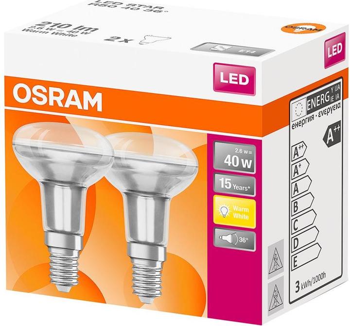 Produktbild Osram Led Star R50 (E14, 2.60 W, 210 lm, 2 x, F)