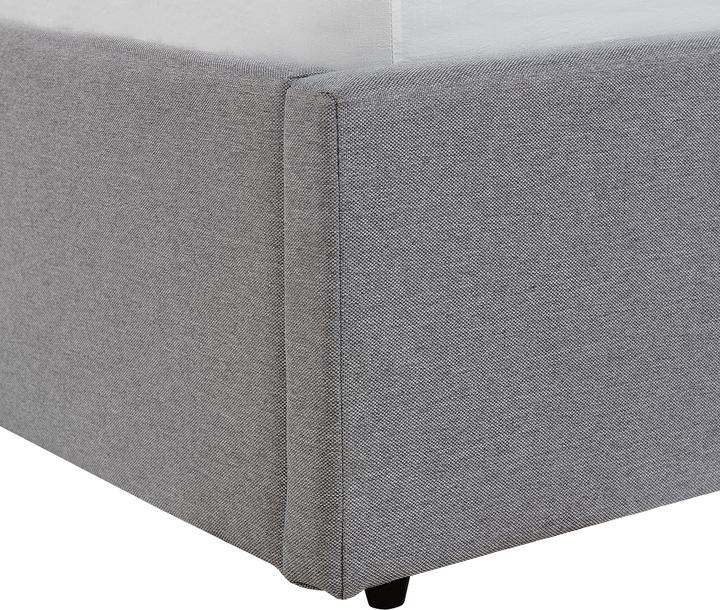 Actual product image Beliani Light grey upholstered bed with folding bed base 180 x 200 cm DREUX (180 x 200 cm)