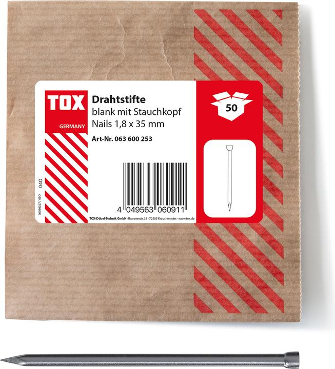 Actual product image Tox Nails 1.8x35 (50 pcs.) Wire nails dished head (50 pcs., 35 mm)