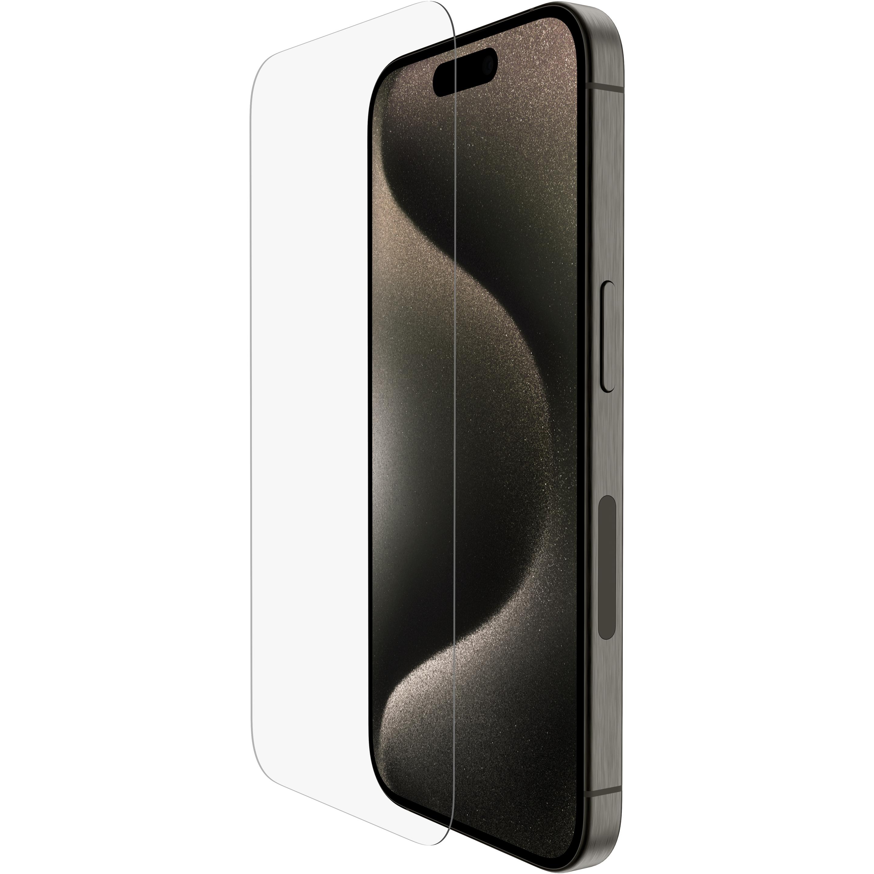 Belkin Tempered Glass (1 Stück, Apple iPhone 15 Pro), Smartphone Schutzfolie, Transparent