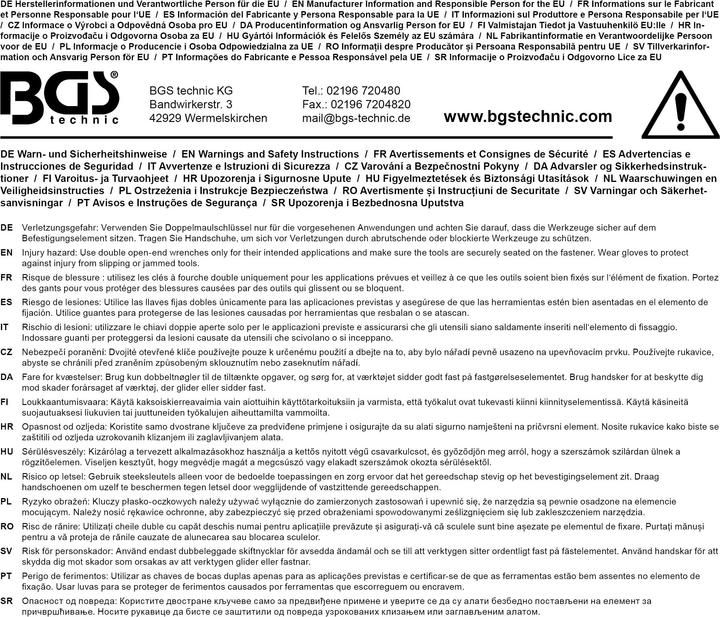 Produktbild BGS Doppel-Maulschlüssel-Satz SW 6 - 22 mm 8-tlg. (10 mm, 11 mm, 12 mm, 13 mm, 14 mm, 15 mm, 16 mm, 17 mm, 18 mm, 19 mm, 20 mm, 22 mm, 6 mm, 7 mm, 8 mm, 9 mm)