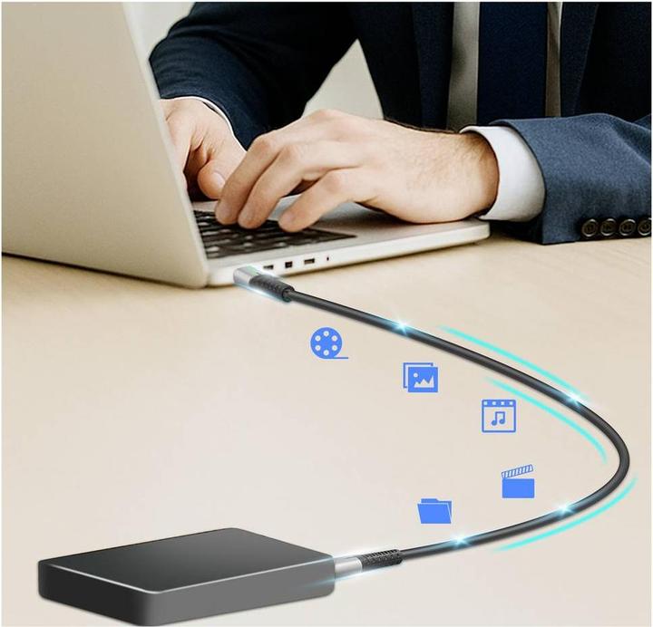 Immagine prodotto LogiLink USB 3.2 Gen2x2 Type-C-Kabel, C/M zu C/M, 20 Gbit/s, 100W, 4K, LED, Metall, schwarz, 2 m (2 m, USB 3.2 Gen 2x2, 100 W)