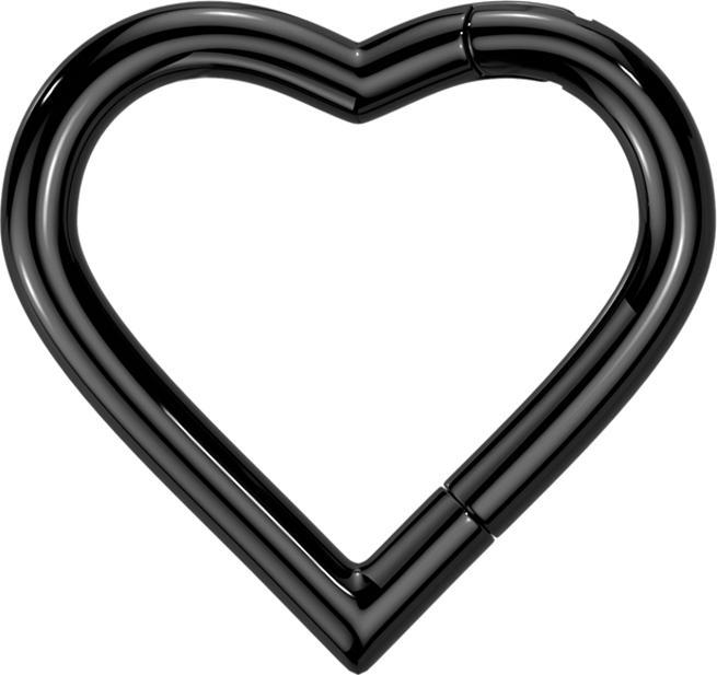 Image du produit Star Piercing Micro anneau segment pliable noir coeur (Titane, sans laiton)