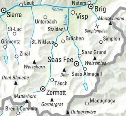 Produktbild Wanderkarte Zermatt-Saas Fee