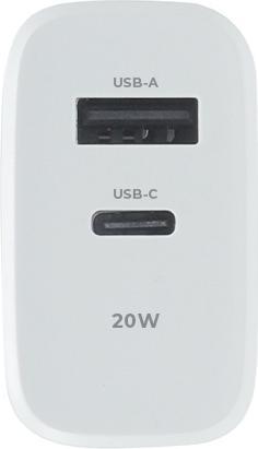 Produktbild Maxlife MXTC-10-20AC PD QC Ladegerät 1x USB-C 1x USB 20W weiss (20 W, 2 Ports)