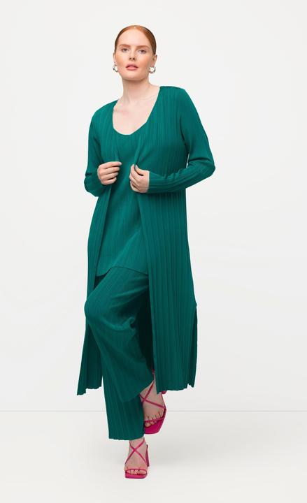 Actual product image Ulla Popken Open Form Ribbed Knit Cardigan Sweater (46, 48)