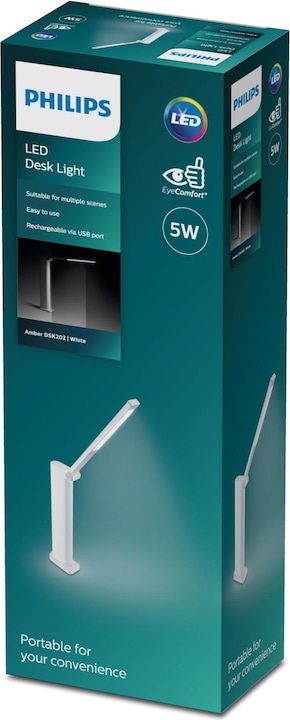 Productafbeelding Philips Amber bureaulamp PT 5W 40K W USB 02 (120 lm)