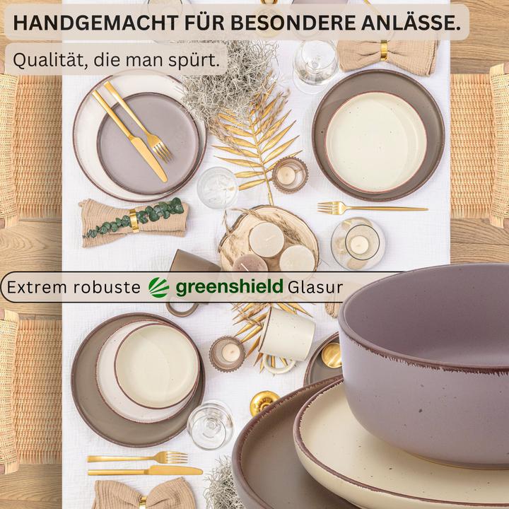 Actual product image Sänger Geschirr Tafelservice Bombay Erdfarben (12 pcs.)