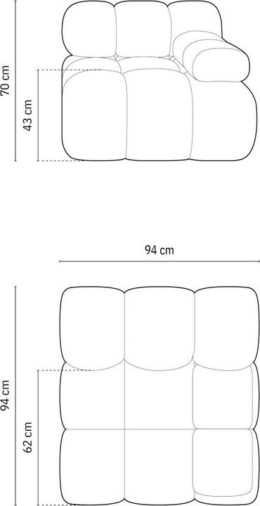 Image du produit Micadoni Chauffeuse Droit, "Bellis", 1 Place, 94x94x70Fabriqué en Europe (2 places, 3 places, 4 places)