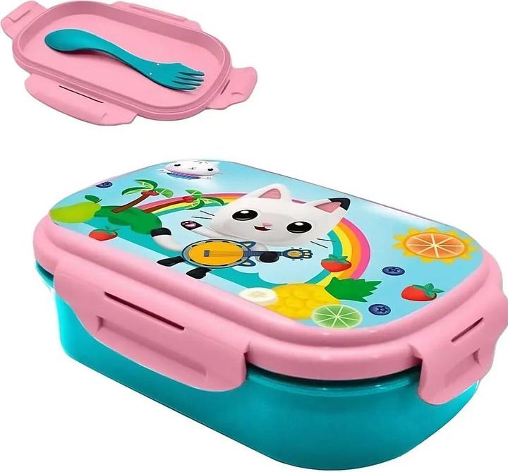 Actual product image Gabby's Dollhouse Lunch Box with Cutlery