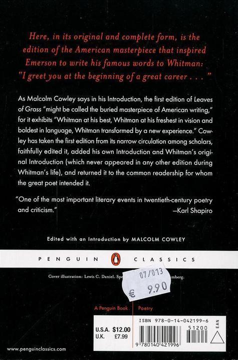 Produktbild Leaves of Grass (Englisch, Walt Whitman, 1986)
