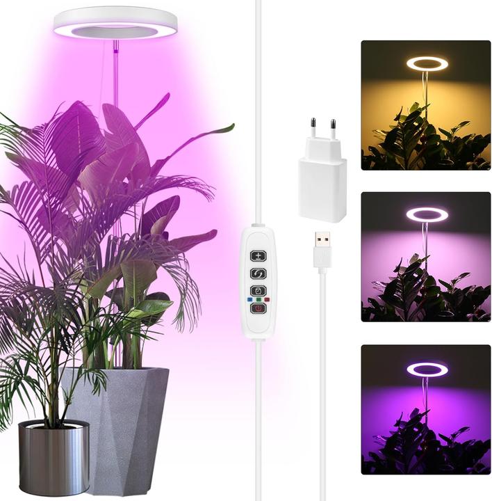 Sondico LED-Pflanzenlampe Vollspektrum mit Auto-Timer (LED)