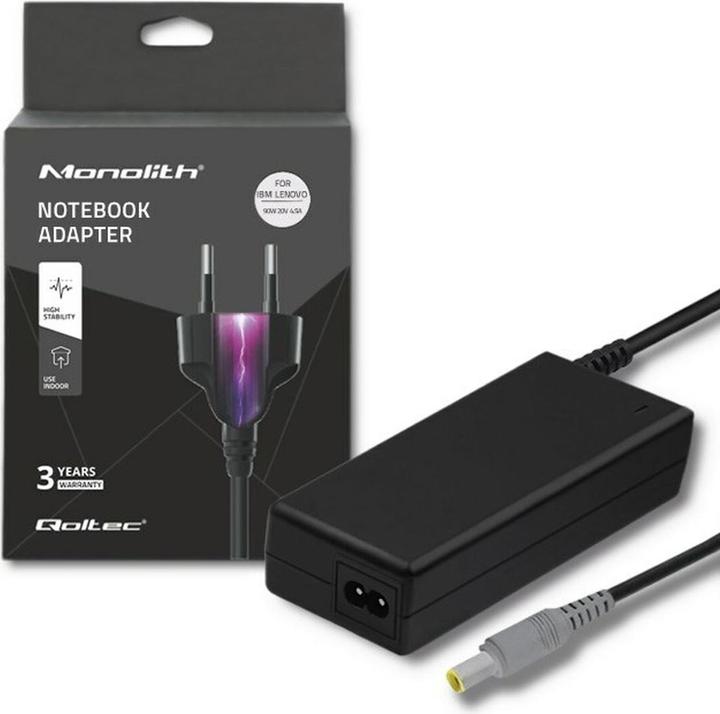 Produktbild Qoltec 50093.90W - Notebook - Indoor - 100-240 V - 50/60 Hz - 90 W - 20 V (90 W)