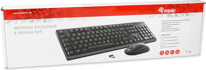 Actual product image equip Wireless combi keyboard+mouse, black, German (DE, Wireless)