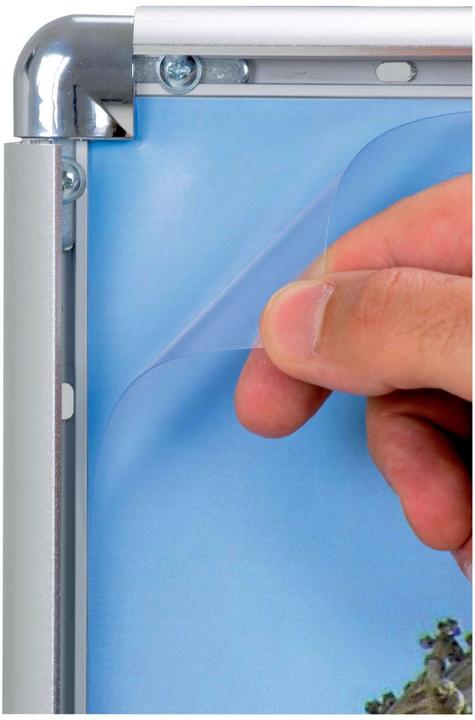 Produktbild Franken Plakatrahmen DIN A3, 25 mm Rahmenprofil silbereloxierter Aluminium-Klapprahmen, Kunststoffecken (A3)