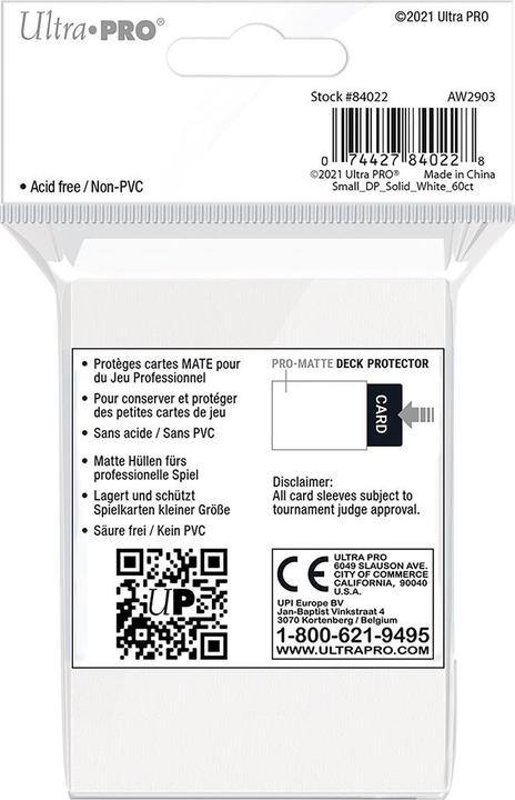 Produktbild Ultra Pro Deck Protector Kartenhüllen Mini Pro-Matte