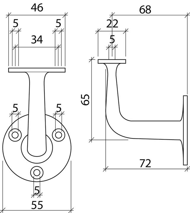 Actual product image Webi Handrail supports (Brass)