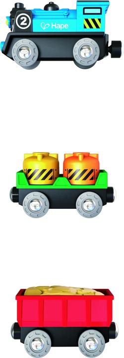Actual product image Hape battery-powered freight train