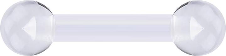 Star Piercing Barbell transparent mit zwei Kugeln (ohne Messing, Acryl)