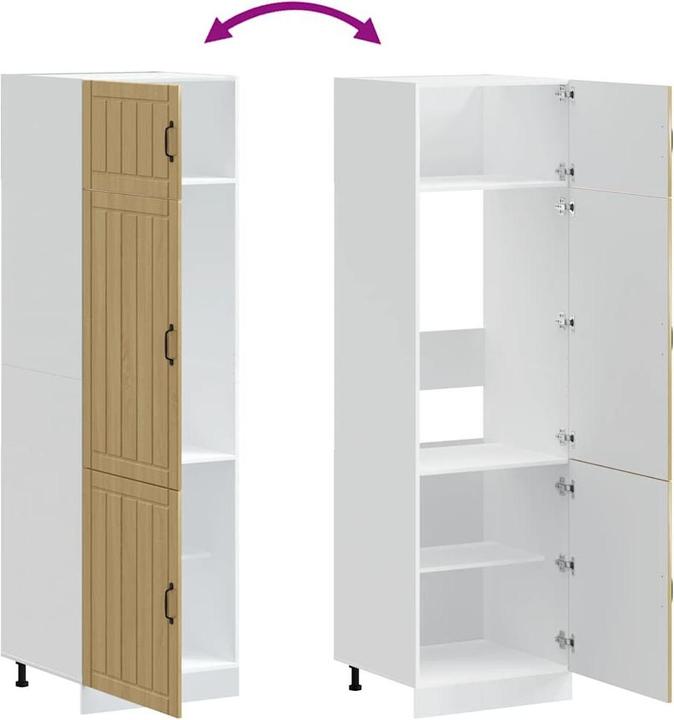 Actual product image vidaXL Kitchen cabinet Lucca Sonoma oak wood-based material tall kitchen cabinet (60 x 57 x 207 cm)