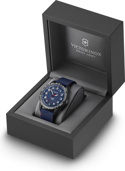 Actual product image Victorinox Airboss Mecha 42, BLK PVD, BLE dial, BLE nylon str (Swiss made, 42 mm)