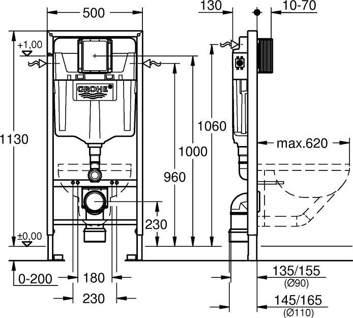 Actual product image Grohe Wand-WC-Element RAPID SL