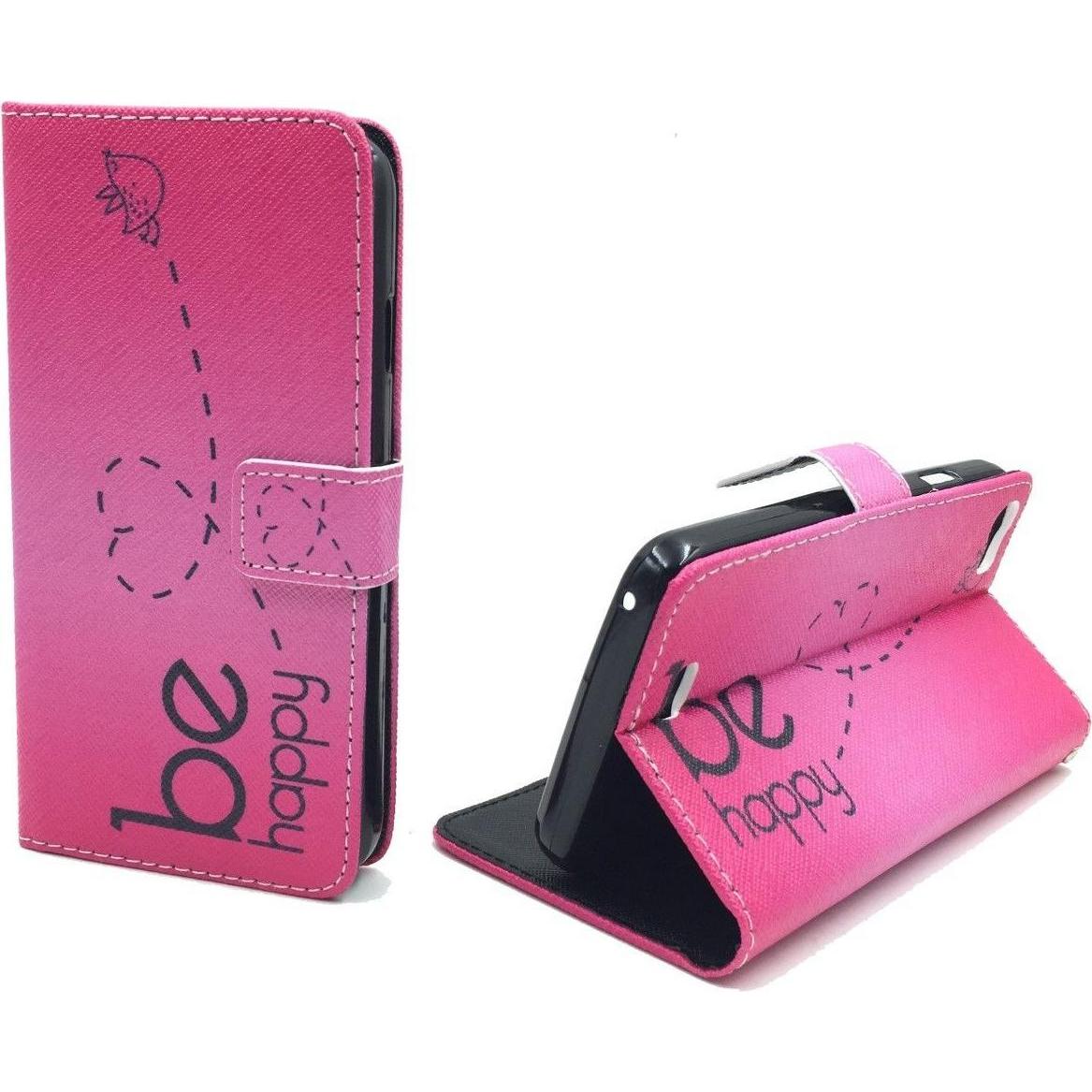 Thumbnail - König Design Schutz Hülle für Wiko Lenny Be Happy Pink Tasche Cover Case + 1 Panzer Schutz Glas Neu (Wiko Lenny), Smartp...