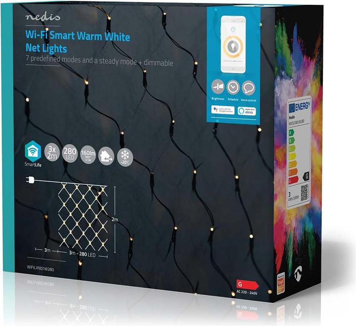 Actual product image Nedis SmartLife Decorative LED | Wi-Fi | Warm White | 280 LED's | 3 x 2 m | Android™ / IOS (3 m)