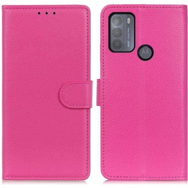 Thumbnail - MU Classic Litchi Leder Bookcover Series (Motorola Moto G50), Smartphone Hülle, Rosa