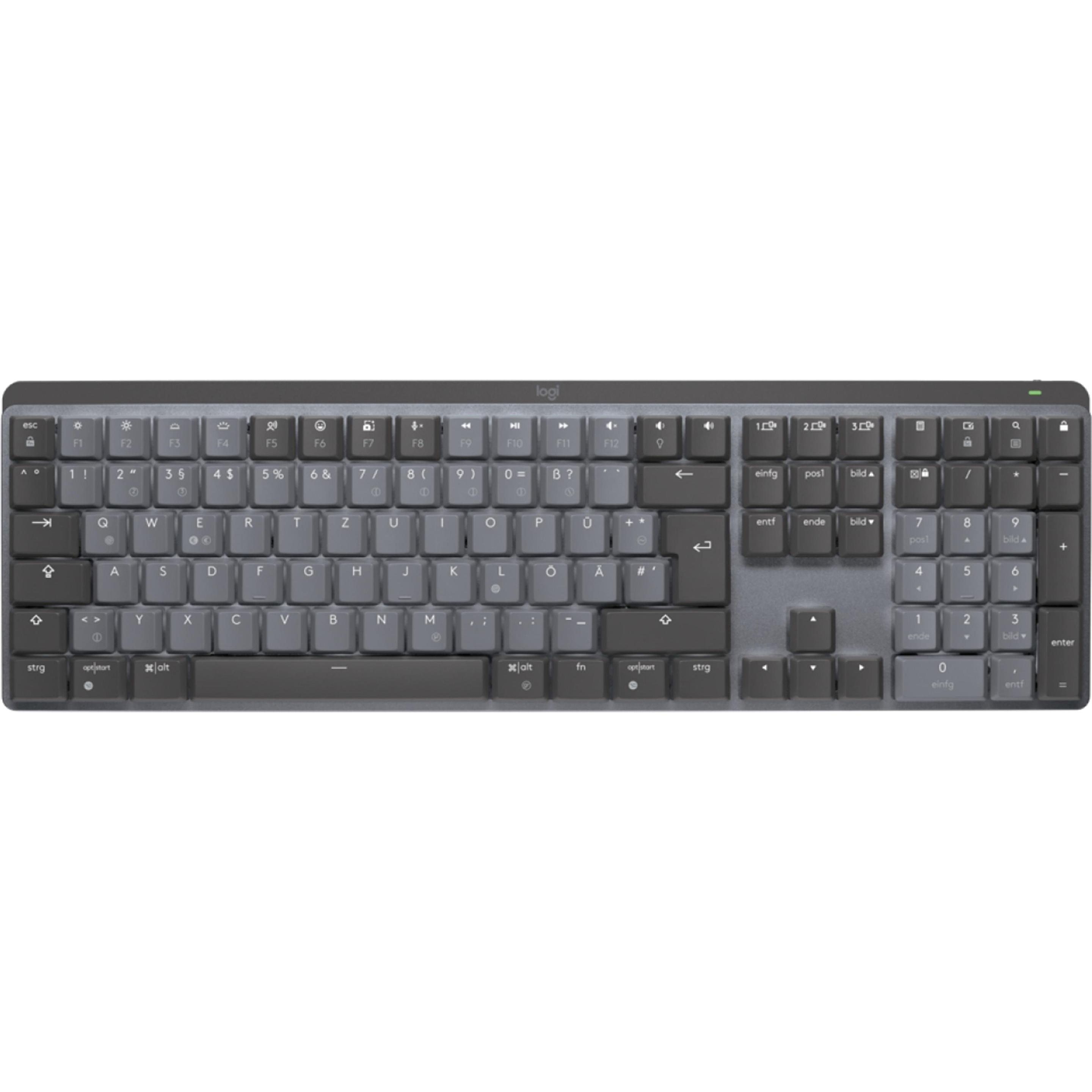 Logitech MX Mechanical (DE, Kabellos), Tastatur, Grau
