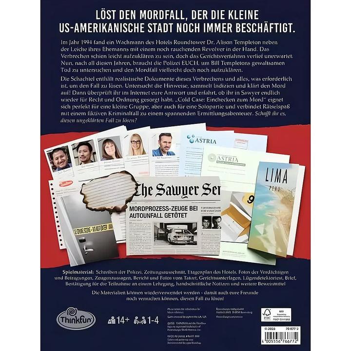 Actual product image Thinkfun Cold Case: Einchecken zum Mord (German, 1 - 4 Players)