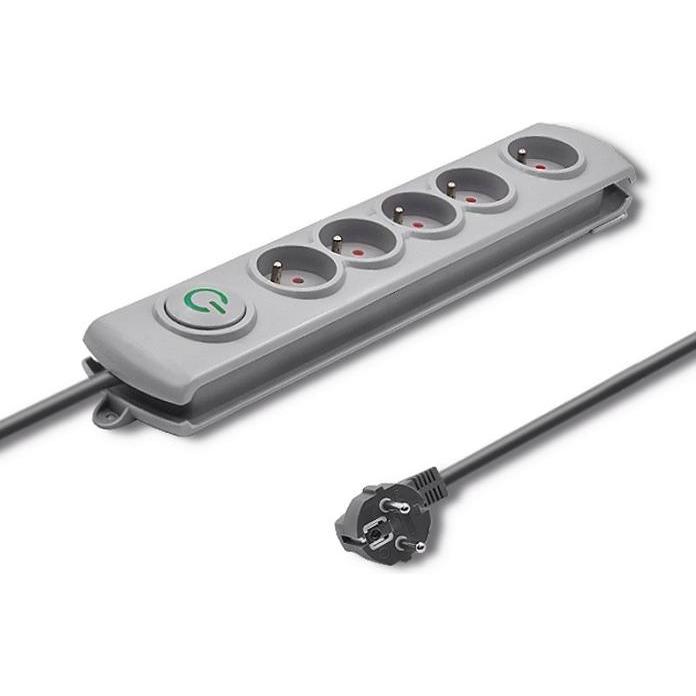 Qoltec, Steckdosenleiste, 50270 surge protector Grey 5 AC outlet(s) (5 x, 1.80 m)