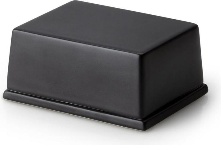 Continenta Keramik Butterdose schwarz für 250gr. Butter 12x9.5x5.7cm