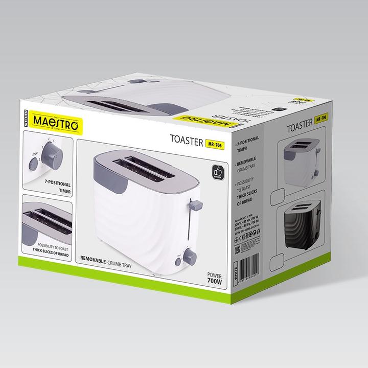 Produktbild Maestro Toster 700W MR-706-WHITE