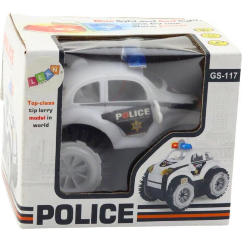 Lean Toys Lean Polizeiwagen Hindernissensor 360° Lichter Töne Weiss