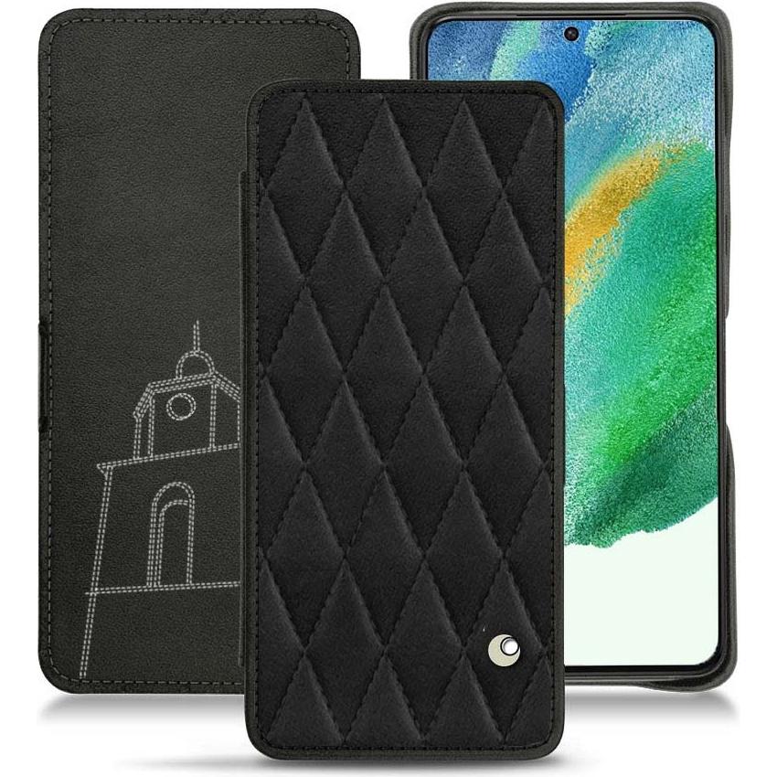 Thumbnail - Noreve Lederschutzhülle Samsung Galaxy S21 FE (Samsung Galaxy S21 FE), Smartphone Hülle, Schwarz