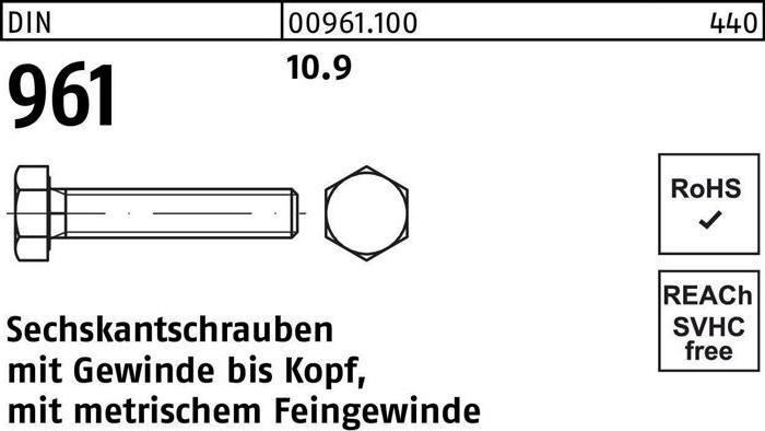 Produktbild Reyher Sechskantschraube DIN 961 VG M 12 x1,25x 80 10.9 (50 Schrauben pro Stück)