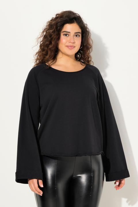 Produktbild Ulla Popken Sweatshirt, Rollkanten, Rundhals, Raglan-Langarm (56)