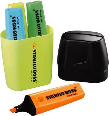 Actual product image STABILO Highlighter Bix Box (Orange, Yellow, Blue, Green, 5 mm, 4 x)