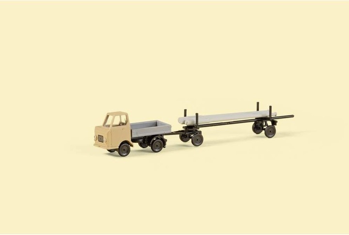 Actual product image Auhagen 44658 N Multicar M22 platform with long material trailer